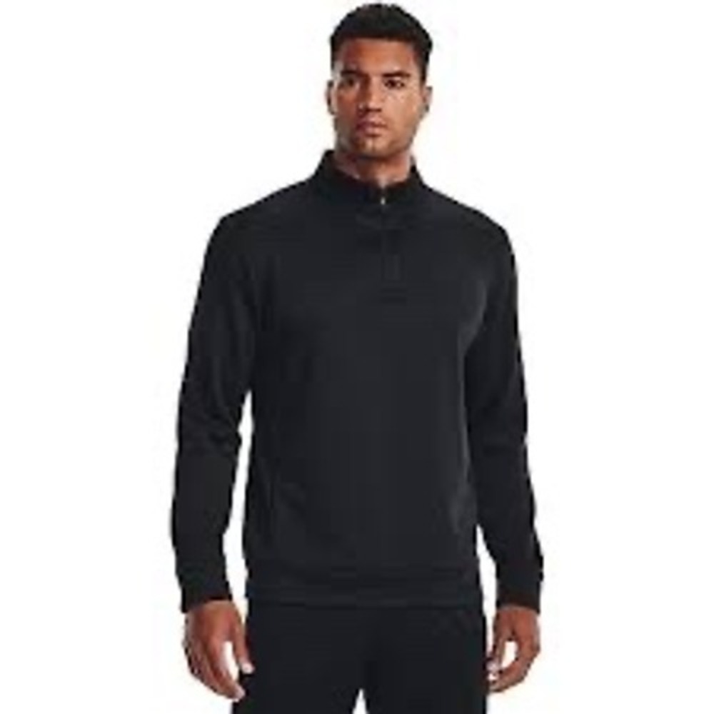 Under Armour Mens Armour Fleece 1/4 Zip Pullover Black Medium‎ NWT